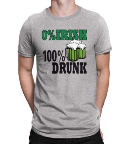 FIATI00P 0% Irish 100 Drunk Mens Organic T-Shirt Funny Ireland St Patricks Day Leprechaun