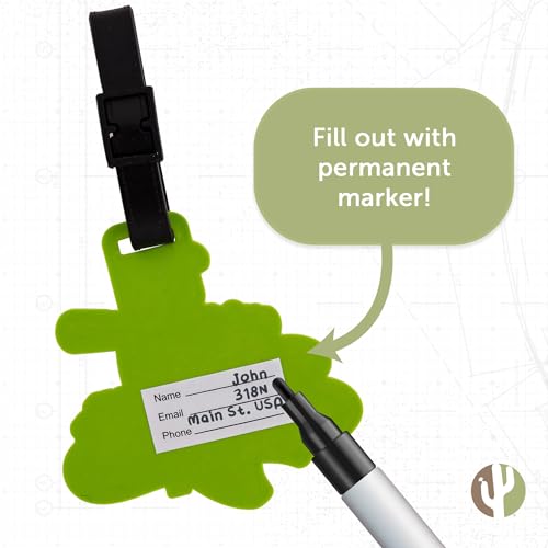 Desert Cactus Savannah Bananas Luggage Tag Soccer Durable PVC Travel ID Label for Bags and Backpacks (Style A)3