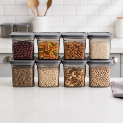 Image of HomeWiz Airtight Kitchen Storage Box 700ml Pack of 8 | Food Grade BPA-Free Kitchen Jars | Storage & Containers Set | Container Set For Pulses | Unbreakable Plastic Container Set | Multipurpose Storage