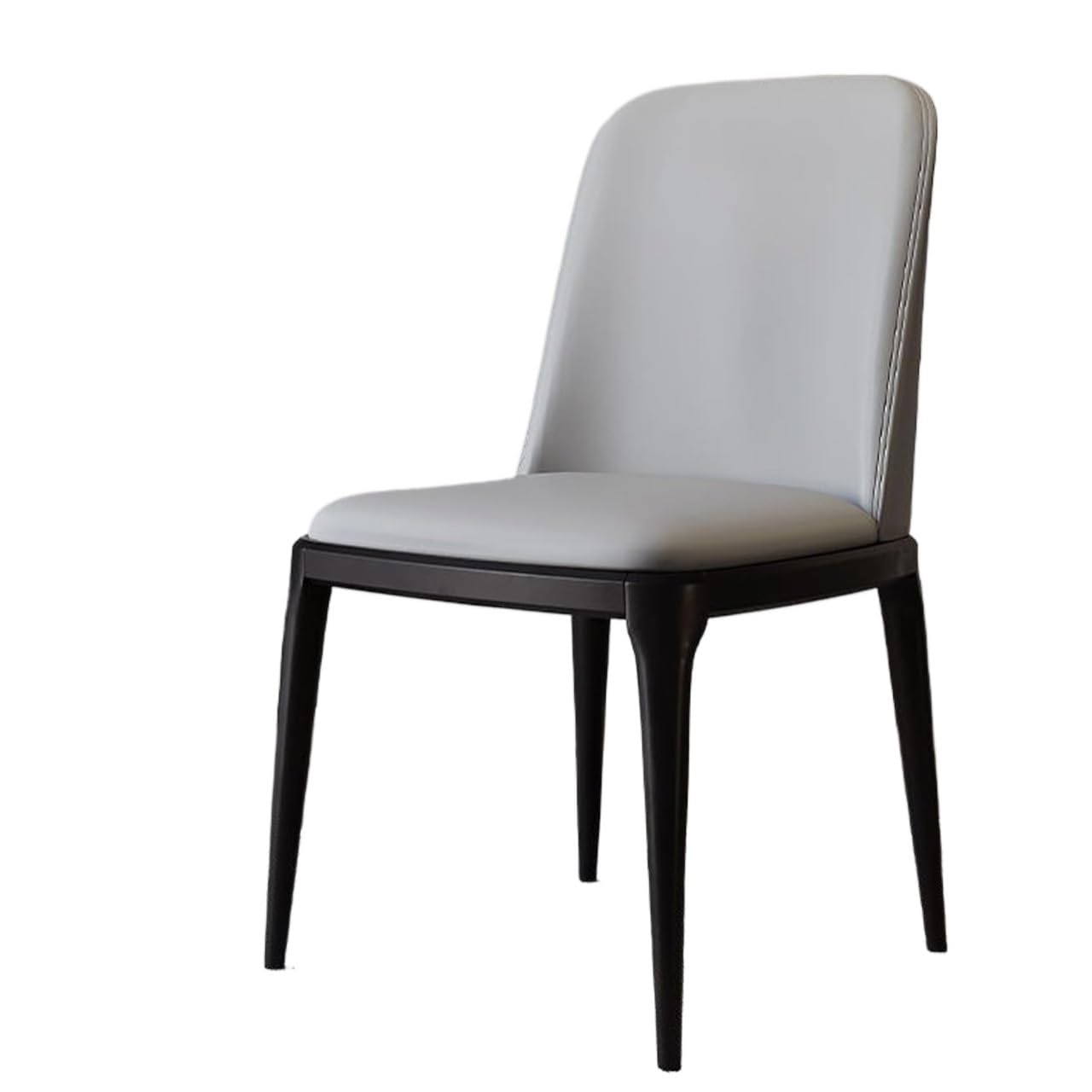 Chaise de salle à manger confortable OMIC, siège en cuir et pieds en acier carbone