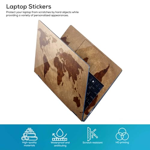 Image of Galaxsia World Map D11 Full Body Vinyl Laptop Skin /Sticker /Cover Upto 15.6 Inches Laptops Laminated-Removable-HD Quality Compatible for Hp-Dell-Sony-Lenovo-Asus etc.(15x10 Inches)