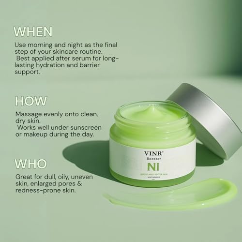 Image of VINR 10% Niacinamide Moisturizer for Face | Brightening & Oil Control Face Cream | Reduces Acne Marks & Dark Spots | Hydrating Lightweight Cream for Clear Skin | Suitable for All Skin Types - Men & Women, 50g (Pack of 2)