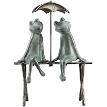 SPI Home Cast Aluminum Frog Lovers Garden Sculpture 18 Inches High