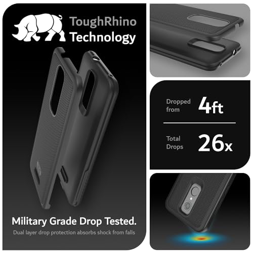 TUDIA DualShield Grip Compatible with Consumer Cellular Iris Connect Cell Phone Case SH4650, [MergeGrip] Military Grade Dual Layer Shockproof Slim Tough Heavy Duty Protective Phone Cover (Matte Black) - Thumbnail 3