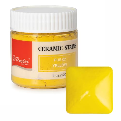 Pasler Ceramic Stains, 60g Each Color, Pigments Powder for Making underglaze, Pottery Glaze, Ceramic Glaze or Mixing with Slip/Clay (Yellow)