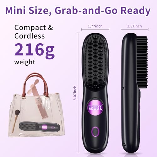Cepillo alisador cordless mini portátil con 3 temperaturas miniatura 6