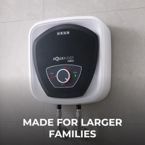 Image of USHA AquaBuddy Neo Geyser 25 Litre 5 Star BEE Rating | Copper Heating Element | Storage Water Heater with Anti-Rust Protection | Warranty: 8 Yr Tank, 2 Yr Product