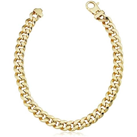 Au Naturale 14k Yellow Gold Miami Cuban Link Curb Chain Bracelet for Men (7.6 mm, 8.5 inches) Cover