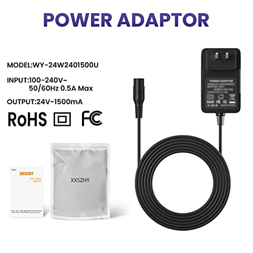 XXSZHY 24V Electric Scooter Charger for Razor E100 E125 E150 E175 E200 E300 MX350 Dirt Bike Pocket Mod Sports Mod Dirt Quad Motorcycle Scooter Charger 3-Prong Inline Female Electric Battery Power Cord