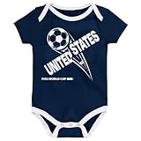 Outerstuff FIFA World Cup 2026 Infant and Toddler 3 Pack Country Onsie, USA, 3-6 Months