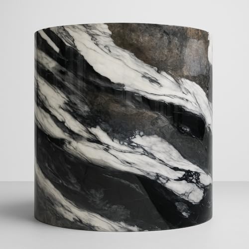 Pannello PVC per parete decorativo adesivo effetto marmo 120x300 Nero Bianco