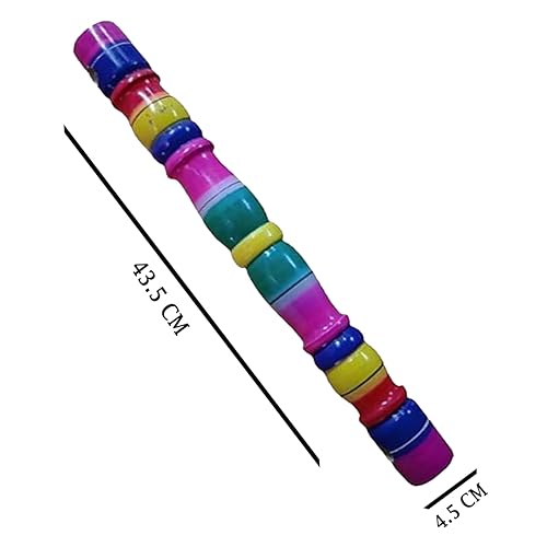 Image of Traditional Wooden Thottil Kambu Multicolor with Rope