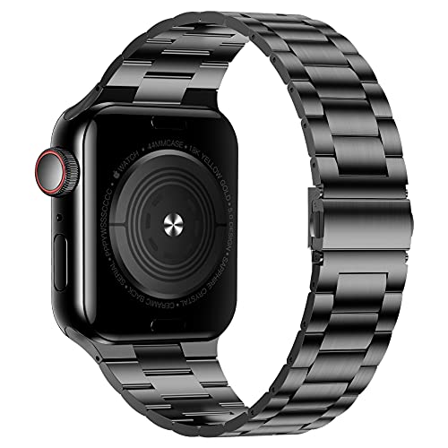 iiteeology Compatible with Apple Watch Band 49mm 45mm 44mm, Upgraded Solid Business Stainless Steel Band for Apple iWatch Series 9/8/7/Ultra,Black - Thumbnail 5