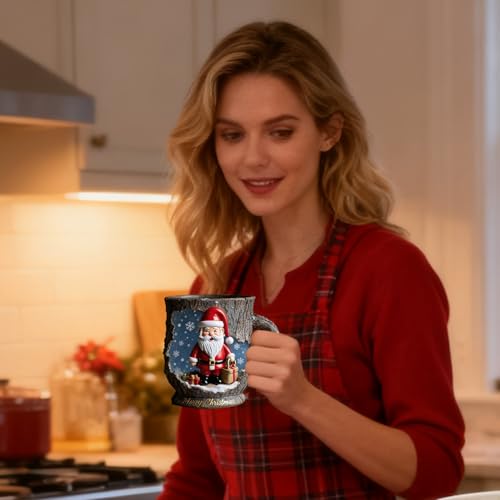 Taza de café navideña multifuncional para evitar derrames en viajes 3