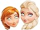 Procos 85967 - Masken Frozen, 6 Stück, Anna und Elsa, Kindergeburtstag
