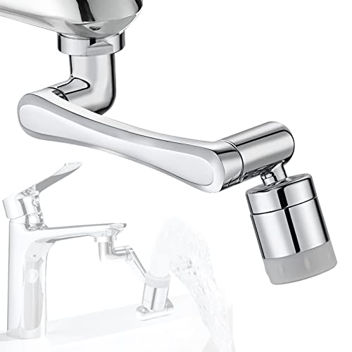 Drehbarer Wasserhahn Aufsatz,1440 Grad Schwenkbar Luftsprudler Wasserhahn,Wasserhahn-Strahlregler mit 2 Sprühfunktion,Universal Wasserhahn Verlängerung Cover