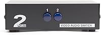 Vista 2 de THE CIMPLE CO Conmutador de video, interruptor A/V de 2 vías, RCA, consolas de juegos retro, selector de 2 entradas/1 salida, audio compuesto