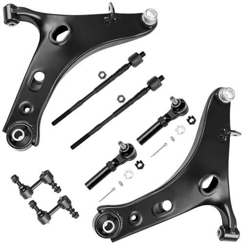 Image of Detroit Axle - 8pc Front End Control Arms Kit for 14-18 Subaru Forester, 2 Lower Control Arms w /Ball Joint 4 Tie Rod Ends 2 Sway Bars 2014 2015 2016 2017 2018 Replacement