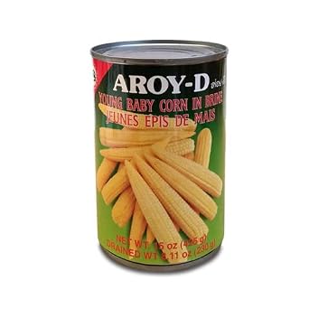 Aroy-D - Young Baby Corn in Brine Net Wt. 15 Oz.