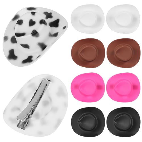 FRCOLOR 10 Pack Small Cowgirl Hat Hair Clips for Women Cute Mini Western Style Hair Accessories Lightweight Clips for Everyday Wear and Costume