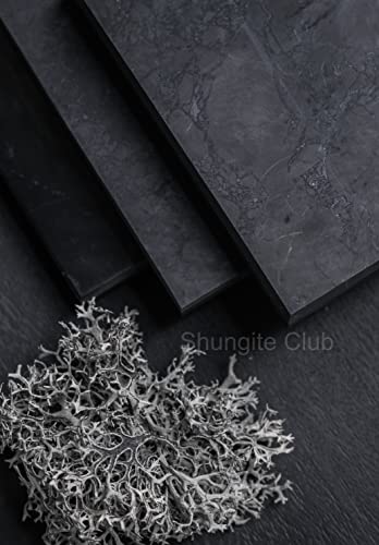 Shungite Club Shungite Tile Unpolished 100X60X12 Mm Healing Shungite Stone Plate Home Protection, Meditation, Chakra Balancing #TOP2