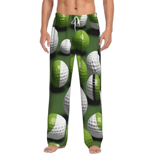 Pantalon pyjama homme polaire imprimé golf chaud à poches