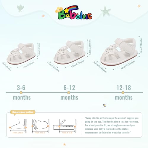 Image of Babelvit Infant Baby Girl Boy Sandals Comfort Premium Summer Outdoor Casual Beach Shoes with Flower Bowknot Anti Slip Rubber Sole Newborn Toddler Prewalker First Walking Shoes