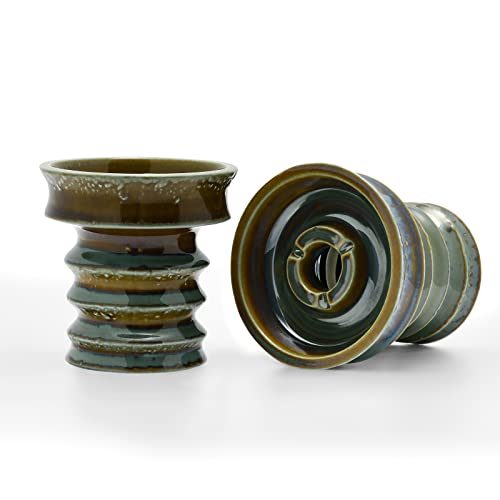 Hookah Bowl Phunnel Shisha Head - Kitosun Hookah Accessories Shisha Bowl with Glaze Good for All Shisha Flavors Smoking Like Al Fakher,Starbuzz 15g Tobacco HMD Compatible (ArmyGreen)