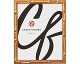 Craig Frames 11x14 Picture Frame – Vintage Gold Bamboo Style, Wood Frame with Glass, Backing, and Hanging Hardware, Decorative Wall Display for Photos or Art