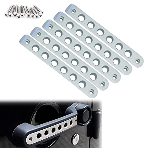 Side Door Handle Inserts Cover Trim Fits For Jeep Wrangler Accessories Jk Jku Liberty Sahara & Unlimited 2007-2018 Exterior Grab Handles Pull Jk Mods Decoration(Aluminum Silver, 5Pcs) #TOP29