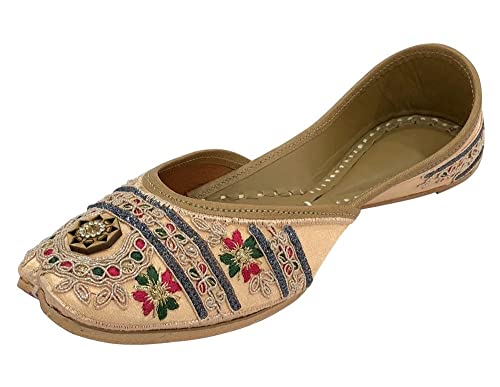 Stop n Style Women's Punjabi Jutti for Wedding Indian Shoes Multi Traditional Handmade Mojari US 6
