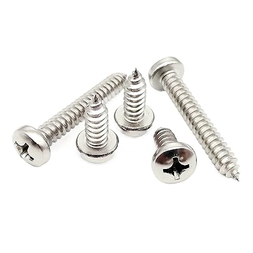 Vis à bois autotaraudeuse cruciforme en acier inoxydable M2 M6.3 tête bombée
