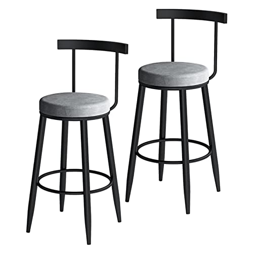 Tabourets de bar avec dossier lot de 2 chaises hautes velours pour comptoir cuisine pub salon