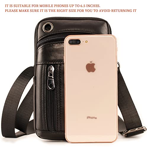 Yuan Fan Mens Leather Cell Phone Holster, Vertical Belt Clip Cellphone Pouch,Purse Waist Bag Compatible With Iphone Google thumb #1