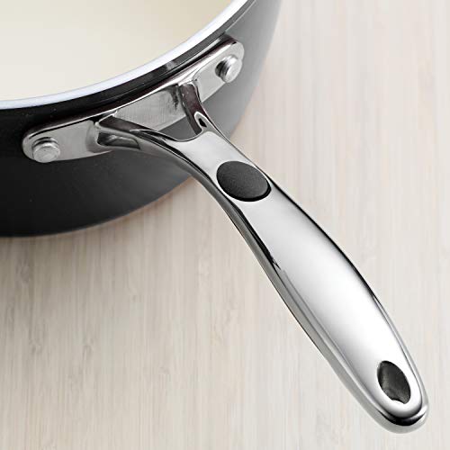 Image of TRAMONTINA Fusao Healthy Triply Ceramic 16cm /2.1L Sauce Pan with SS 304 lid | Non Toxic (PFAS /PTFE /PFOA Free) Milk Pan /Tea Pan | Induction Friendly | Stay Cool Handle I 10 Year Warranty*