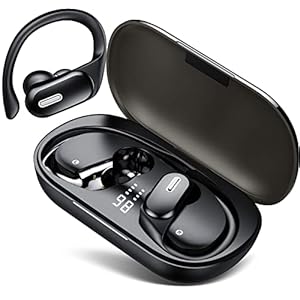 Bluetooth 5.2 Sport kopfhörer, kopfhörer kabellos, deep bass Wireless in-Ear kopfhörer mit ohrbügel, mit dual hd mic, 40…