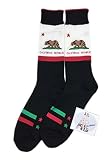 Aesthetinc Men California Cali Republic Bear Novelty Cotton Crew Socks Sport Gift L 1 Pair Black