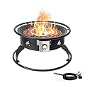 ONLYFIRE OUTDOOR LIVING Propane Gas Fire Pit 22¡±, Portable Smokeless Fireplace with 12Ft Hose & Lava Rocks, FirePit for Patio Backyard Bonfire Camping RV Tailgating Beach Party, 55000BTU, #FP001