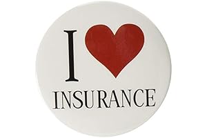 I LOVE INSURANCE Pinback Button ((LARGE)) 2.25" Pin / Badge Heart