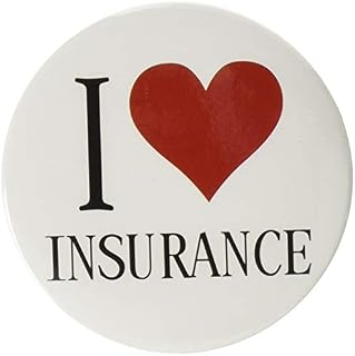 I LOVE INSURANCE Pinback Button (((LARGE))) 2.25" Pin/Badge Heart