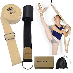 Price Xes Door Flexibility & Stretching Leg Strap - Great for Ballet Cheer Dance Gymnastics or Any Sport Leg Stretcher Door Flexibility Trainer Premium Stretching Equipment (Khaki)