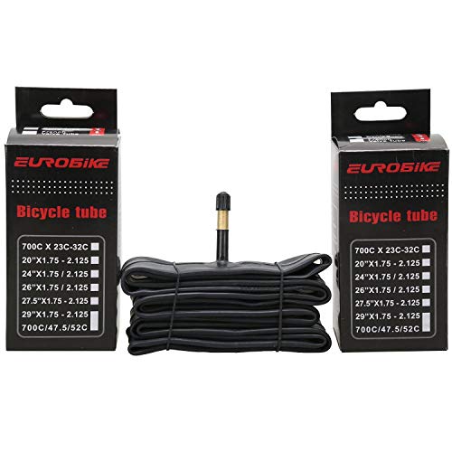 Eurobike 2 pacotes de tubo interno de bicicleta 48 mm de comprimento Schrader válvula 26 x 1,95/2,12