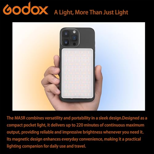 Godox MA5R Luz RGB de Bolsillo para Solucionar Iluminación de Rostro 4