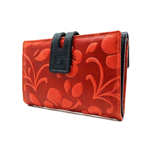 Imagen de Cartera de Mujer en Piel Mediana Hecho a Mano RFID 39414 Naranja
