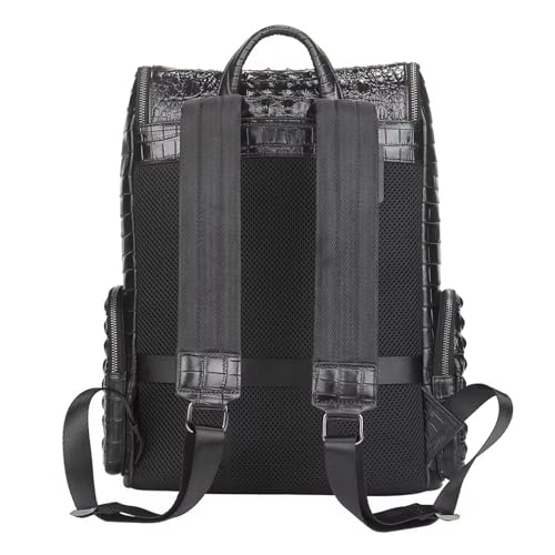 Image of boshiho Real Leather Laptop Backpack Fashion Travel Bag Daypack for Men (L - Metal Zipper Pull)