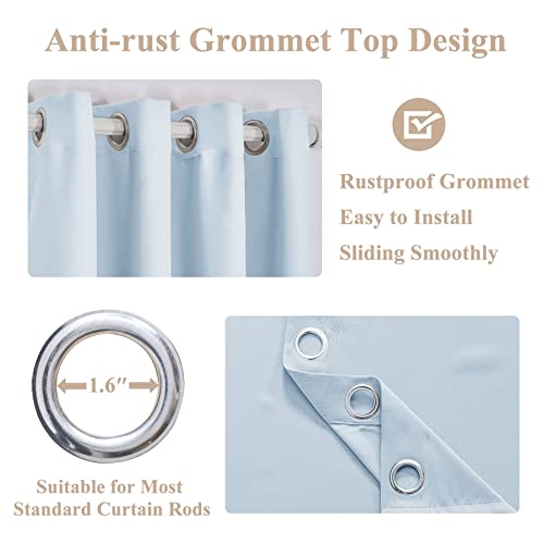 Cololeaf Outdoor Curtain Water Repellent For Patio - Home Decorations Rust Proof Grommet Top Indoor Outdoor Curtain Drape For Porch,Gazebo - Sky Blue 120" Wx96 L Inch (1 Panel) #TOP4