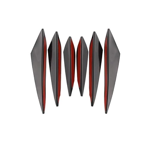 Spoiler Pare-Choc Avant Pour BLALION Universel 6 Pièces Pare Chocs Avant Lèvre Décoration Diffuseur Séparateur Ailettes Corps Spoiler Canards Valence Menton Voiture Tuning(Bright Black)