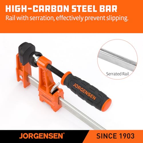 Jorgensen 2-Piece Steel Bar Clamp Set, Light Duty F-Clamp, 8-inch & 12-inch by Jorgensen - Image 4