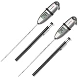 ThermoPro Fleischthermometer Digital Küchenthermometer mit langer Sonde Grillthermometer Kabellos Bratenthermometer Thermometer Kochen für Flüssigkeit Milch BBQ Grill Steak 2 Stücke