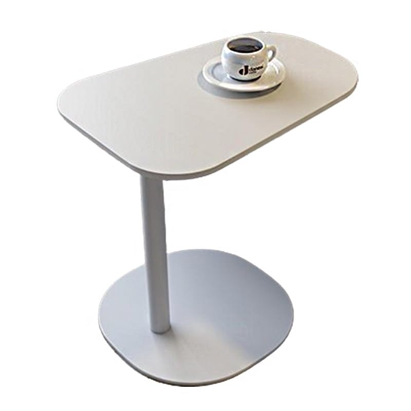 Mesa de centro pequeña blanca de 53 x 38 x 60 cm para salones estrechos
